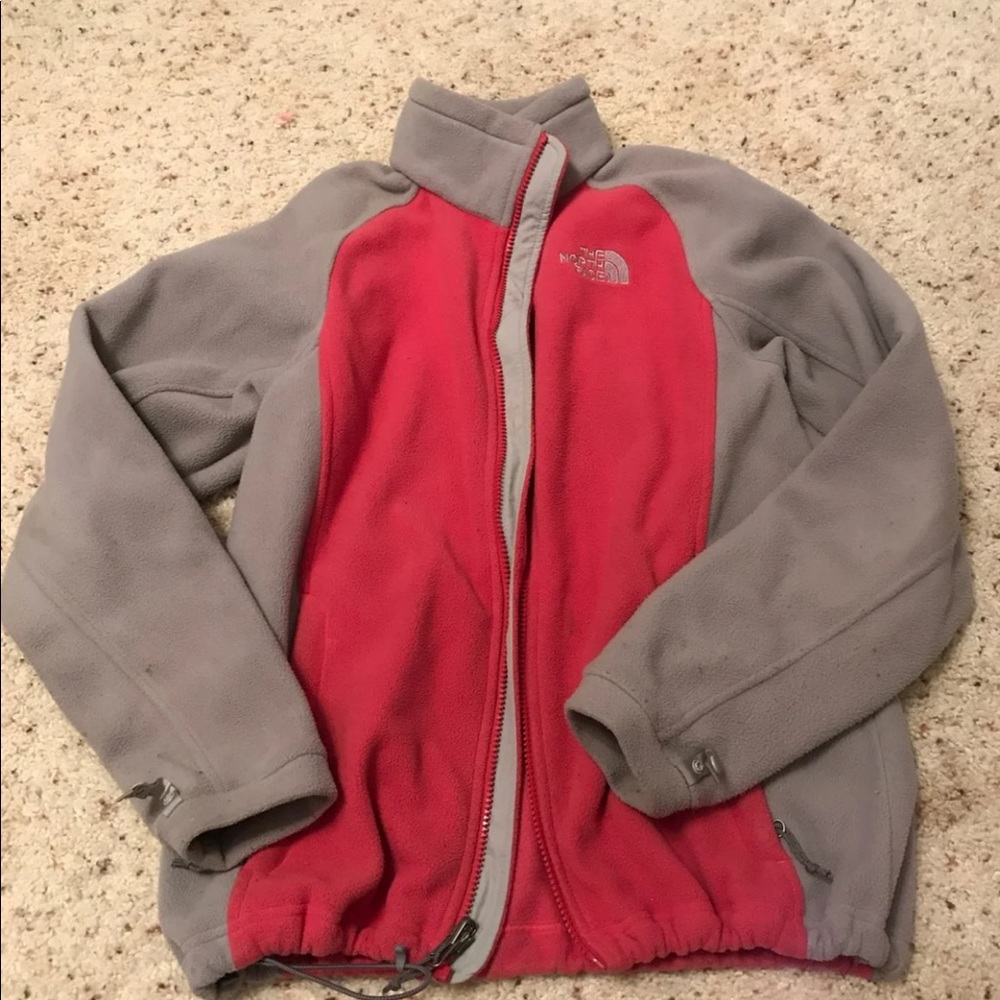 Pink and Grey north face